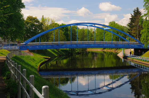 Modrý most přes řeku Malši v Českých Budějovicích.